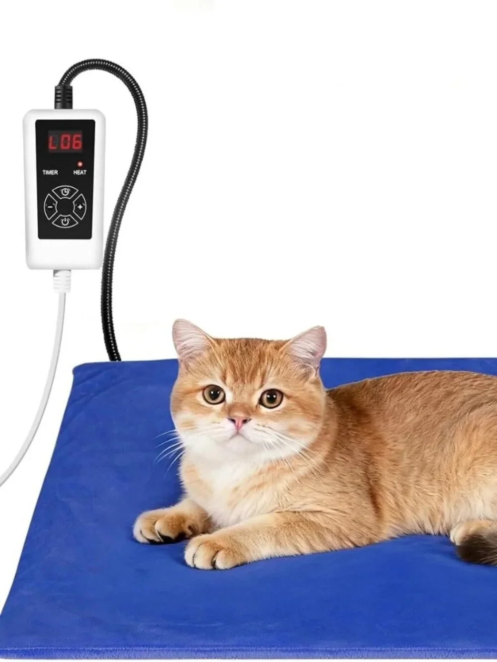 RIOGOO Pet Heating Pad, Electric Dogs & Cats Timer 6 Temps Blue Small 20